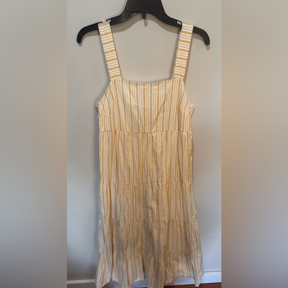 Madewell Striped Button-Back Tiered Midi Dress Sz‎ 2 - Picture 3 of 7